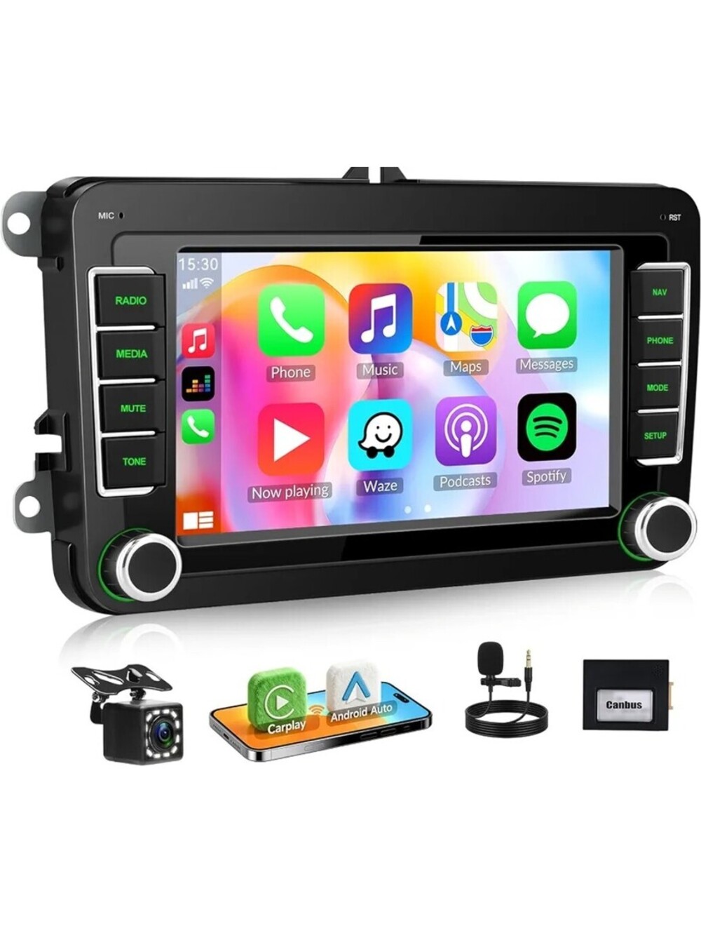 VW Passat Jetta Golf Beetle Tiguan 7" CarPlay Android Auto Stereo Bluetooth